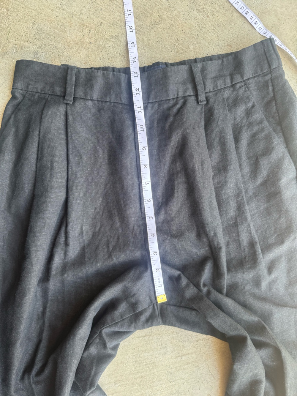 GAP 365 High-Rise Linen-Blend Black Wide-Leg Tailored Trousers 8 30” Inseam - Picture 12 of 16